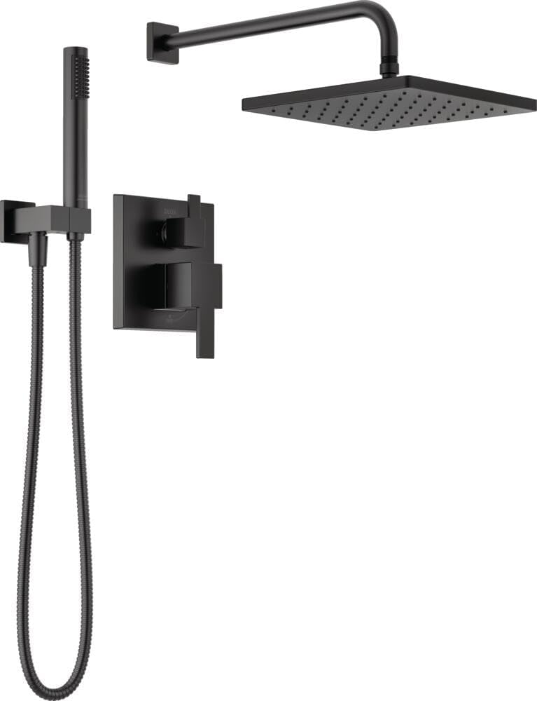 Delta Modern Raincan 2-Setting Square Shower System Black