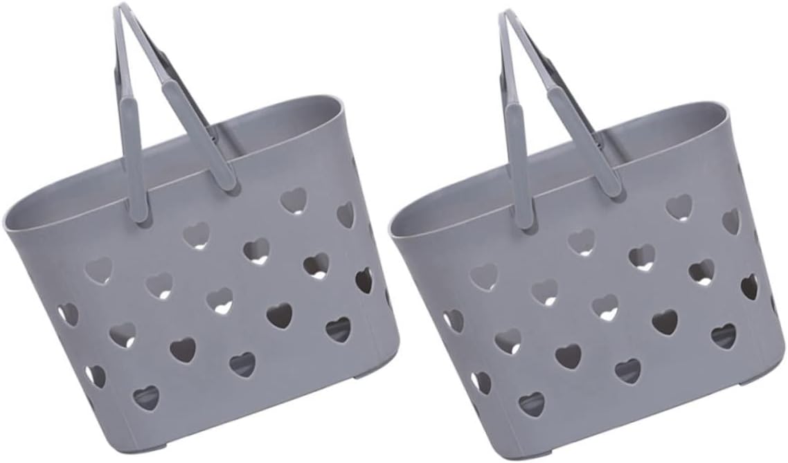 DRESSOOS 2pcs Handheld Plastic Storage Baskets for Bathroom and Home Use