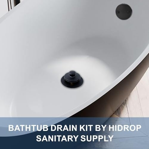 HIDROP Matte Black Tub Drain Set with Overflow Conversion Kit