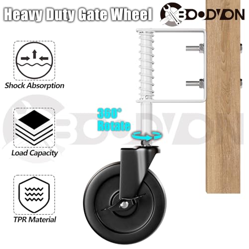 BOODVON 5 Inch Heavy Duty Gate Caster with Side Brake