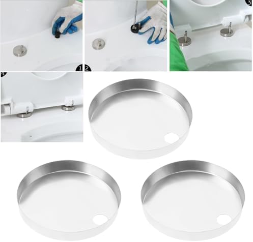 LT Easiyl 4 pcs Toilet Seat Hinge Covers 60mm Stainless Steel Set