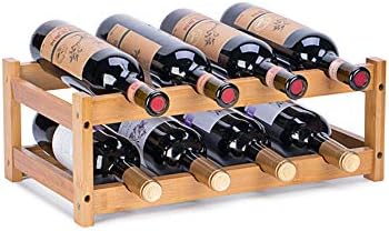 FOSTERSOURCE Bamboo Wine Rack 2-Tier 8 Bottles
