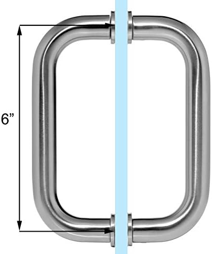 Dynasty Hardware 6 Back to Back Shower Door Pull Satin Nickel