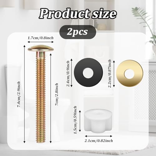 Styquenzer 2 Pcs Toilet Seat Screws Replacement Kit