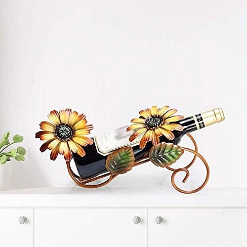 European Creative Sun Flower Wine Rack - Metal Storage Stand