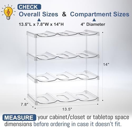 4 Tier Clear Water Bottle Organizer for Stanley and YETI Tumblers