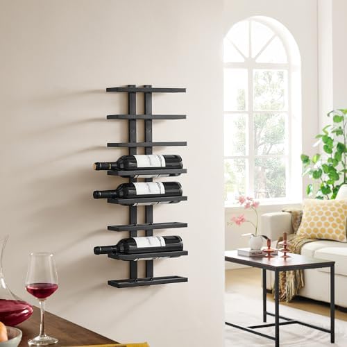 Hoctieon 8 Tier Wall Mount Wine Rack - Black