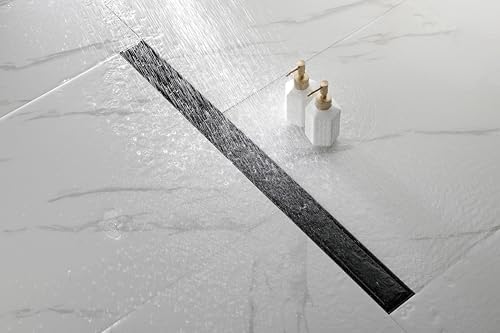 Modern 36 Inch Linear Shower Drain with Removable Cover and Hair Strainer