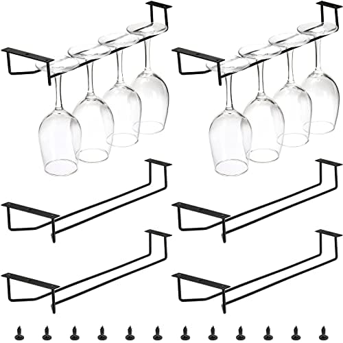 Dicunoy 6 Pack Black Wine Glass Rack