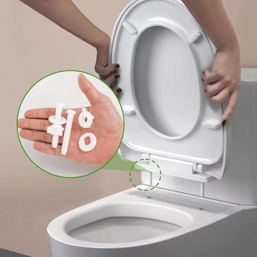 White Plastic Toilet Seat Screws 4 Pack Replacement