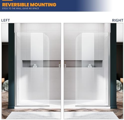 Glass Shower Door Screen 34x78 Silver 516 Clear Tempered
