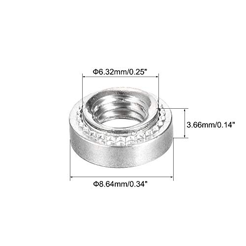 Uxcell Self-Clinching Nuts 10-32 x 014-Inch