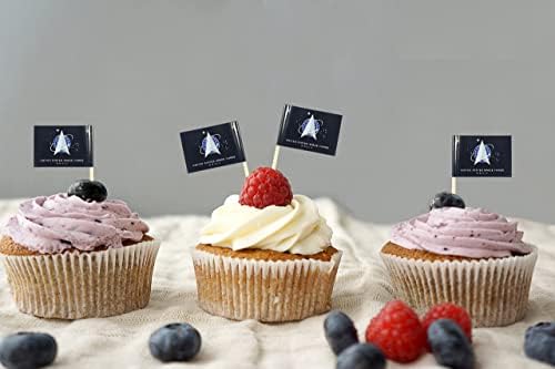 JBCD Space Force Toothpick Cupcake Toppers 200pcs