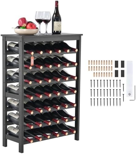 VEVOR 42-Bottle Bamboo Wine Rack 7-Tier Freestanding 1