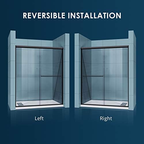 SUNNY SHOWER Bypass Sliding Shower Door 54x72 Black Finish