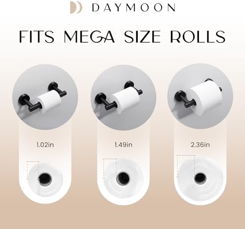 Day Moon Matte Black Toilet Paper Holder - Wall Mount for Bathroom