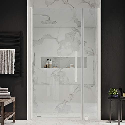 OVE Decors Frameless Pivot Shower Door Satin Nickel 1