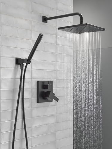 Delta Modern Raincan 2-Setting Square Shower System Black
