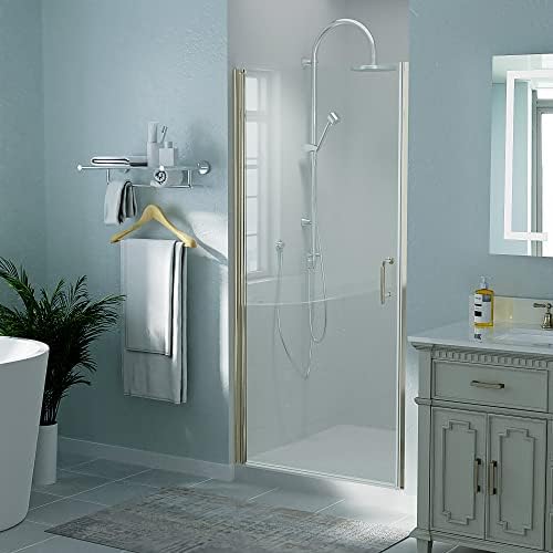 ExBrite Pivot Frameless Shower Door 36-375x72in Brushed Nickel