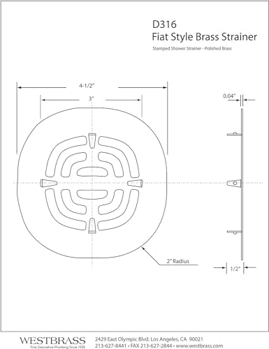Westbrass Satin Nickel Shower Strainer Grid D316-07
