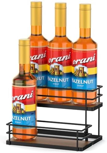 THYGIFTREE 6 Bottle Syrup Rack Organizer 2-Tier Stand