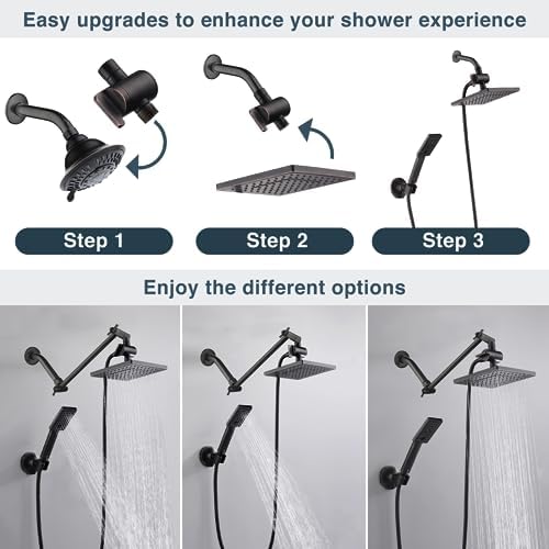BRIGHT SHOWERS Dual Shower Head Set with Hose and Bracket