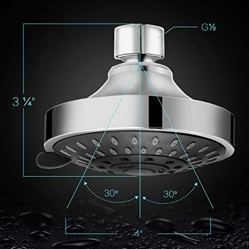 WarmSpray High Pressure 5-Setting Fixed Showerhead
