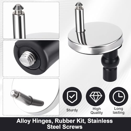 HINZIC 2Pcs Universal Toilet Seat Hinge Replacement Kit 6mm