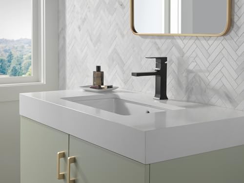 Delta Faucet Velum Single Hole Bathroom Faucet in Matte Black