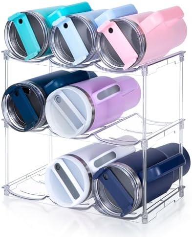 Stackable Water Bottle Organizer for Stanley 40 oz Tumbler 3 Pack