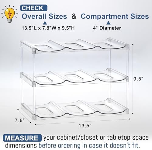 Stackable 3-Tier Water Bottle Holder for Stanley YETI - Clear Racks