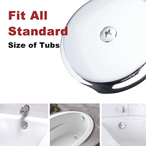 Chrome Bathtub Drain Overflow Cover with Adapter and Screws