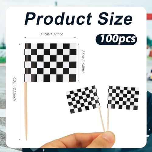 100pcs Mini Checkered Toothpick Flags for Party Decor 1