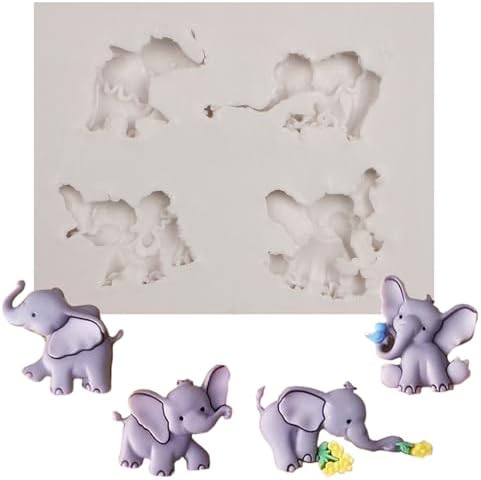 Caregene Mini Elephant Chocolate Moulds for Baby Shower