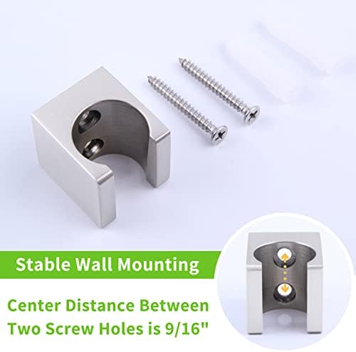 Angle Simple Shower Head Holder Brushed Nickel Wall Mount