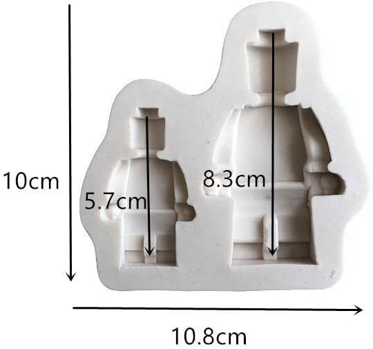 Guratapa 3PCS Silicone Robot Bricks Molds for Fondant and Candy Making