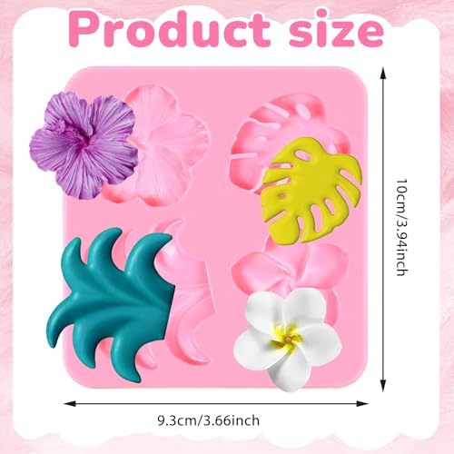 2 Pieces Tropical Flowers Leaves Silicone Mold for DIY