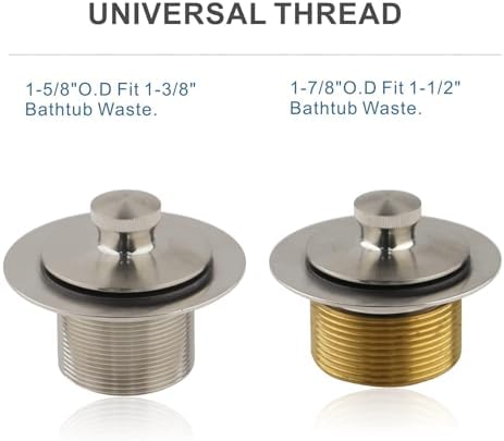 HIDROP Brushed Nickel Tub Drain Trim Set with Overflow Conversion Kit