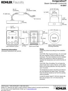 Kohler K-5557-SN Steam Generator Control Kit Vibrant Polished Nickel