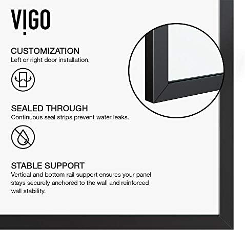 VIGO Zenith Frameless Tempered Glass Shower Panel