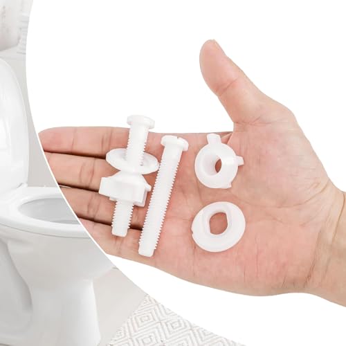 White Plastic Toilet Seat Screws 4 Pack Replacement