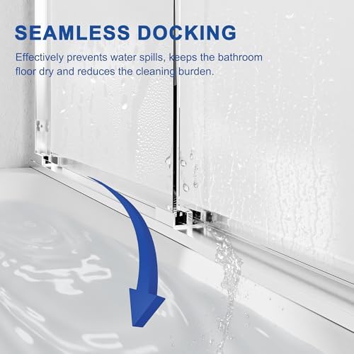Botwinkle Bathtub Shower Door 56-59 x 59 Bright Silver