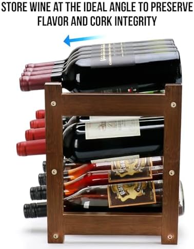 Thalomely 3-Tier Bamboo Wine Rack with 12 Bottles Storage