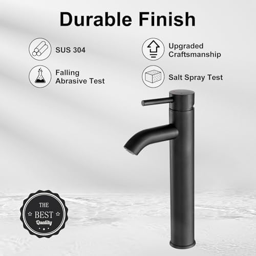 VOTON Chrome Modern Tall Vessel Sink Faucet Single Handle One Hole