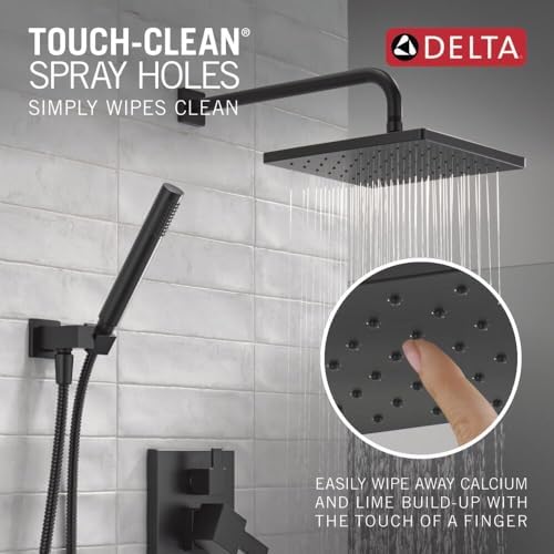 Delta Modern Raincan 2-Setting Square Shower System Black
