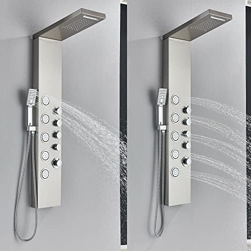 Gougeltd LED Light Shower Panel with Massager Jets 1