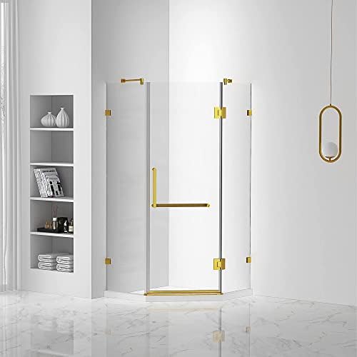 Fine Fixtures Shower Enclosure 32x74 Satin Brass 1