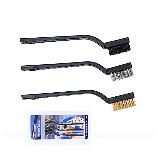 3Pcs Mini Wire Brush Set for Cleaning and Rust Removal
