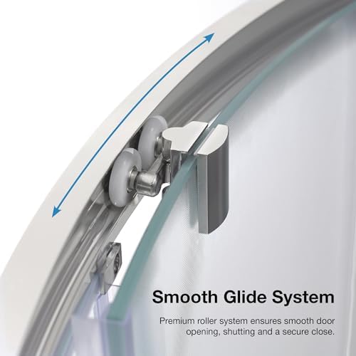 Rounded Frosted Glass Corner Shower Kit with Satin Nickel Hardware