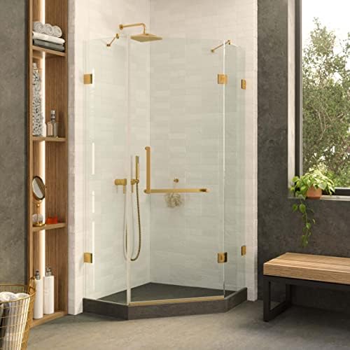 Fine Fixtures Shower Enclosure 32x74 Satin Brass 1